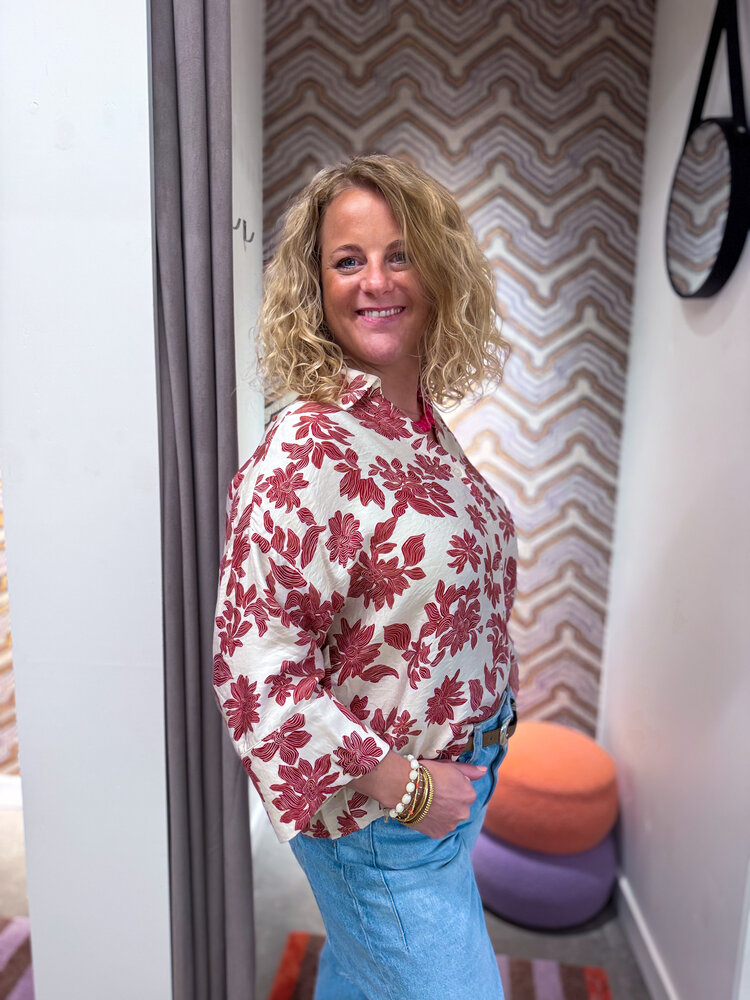 MSCH Copenhagen Blouse || Vildana 3/4 || Rhubarb Flower