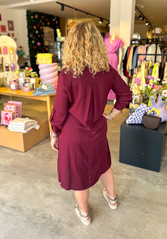 Fos Jurk || Lina || Plum Fos Jurk || Lina || Plum