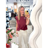 JtS Top || 17212 || Bruin - Ecru - Bordeaux