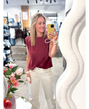 JtS Top || 17212 || Bruin - Ecru - Bordeaux