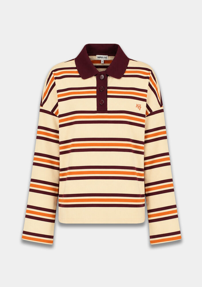 Harper & Yve Polo Shirt || Pollie-ju || Paprika Stripe