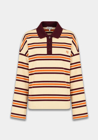 Harper & Yve Polo Shirt || Pollie-ju || Paprika Stripe