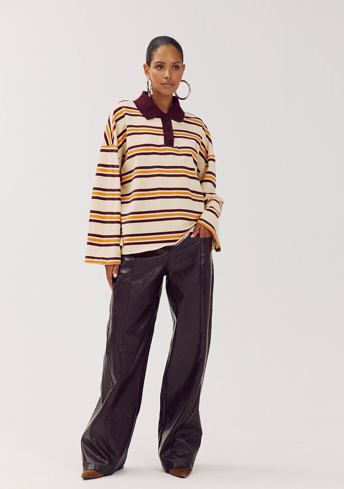 Harper & Yve Polo Shirt || Pollie-ju || Paprika Stripe