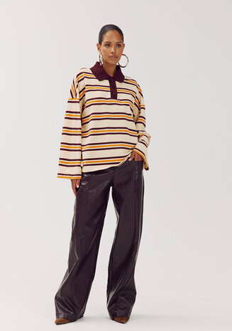 Harper & Yve Polo Shirt || Pollie-ju || Paprika Stripe