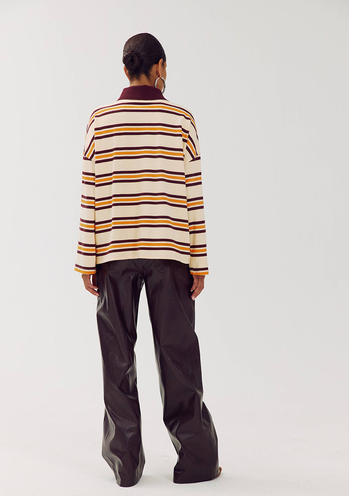 Harper & Yve Polo Shirt || Pollie-ju || Paprika Stripe