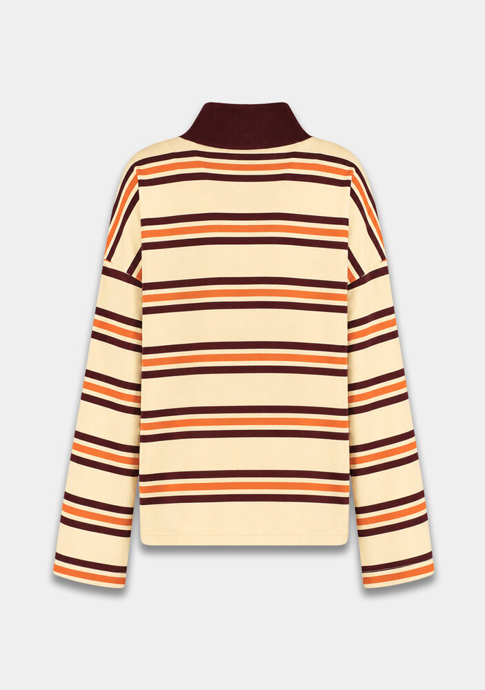 Harper & Yve Polo Shirt || Pollie-ju || Paprika Stripe