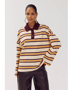 Harper & Yve Polo Shirt || Pollie-ju || Paprika Stripe