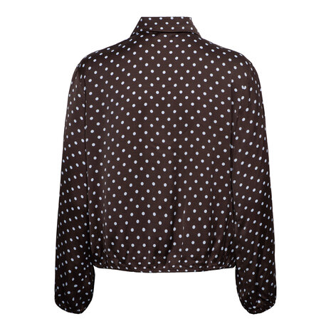 &Co women Blouse ||  Alisha polka || Dark Chocolat