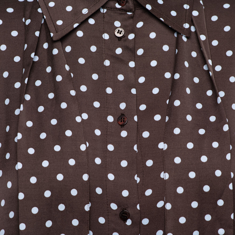 &Co women Blouse ||  Alisha polka || Dark Chocolat
