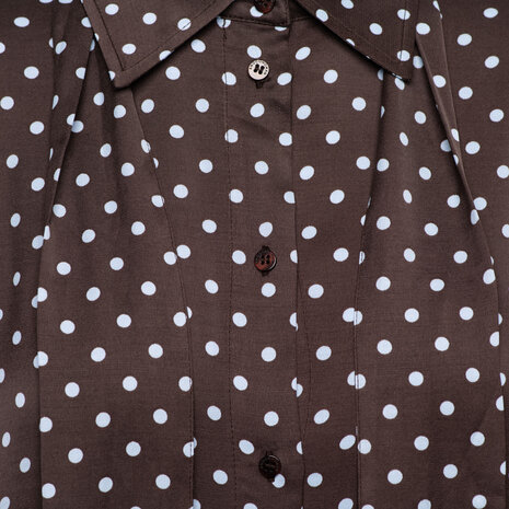 &Co women Blouse ||  Alisha polka || Dark Chocolat
