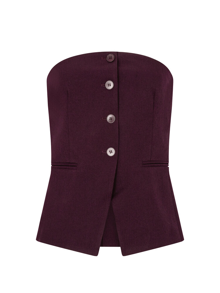YDENCE Gilet || Asher || Aubergine