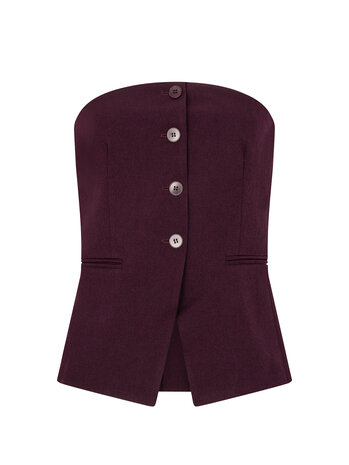 YDENCE Gilet || Asher || Aubergine