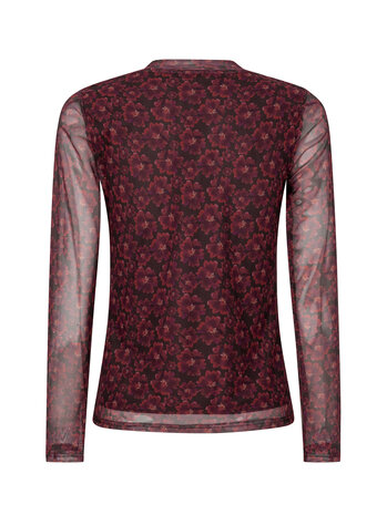 YDENCE Top ||  Willemijn || Burgundy Flower