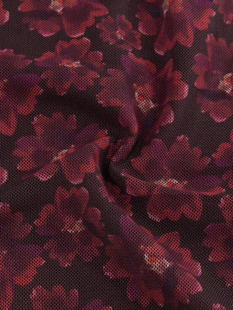 YDENCE Top ||  Willemijn || Burgundy Flower