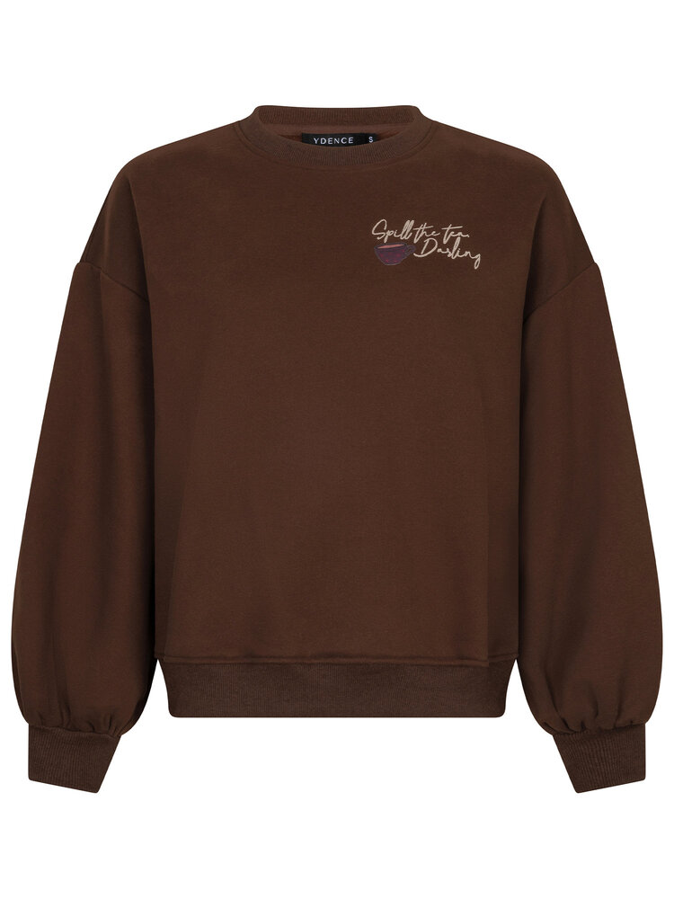 YDENCE Sweater || Spill the tea || Brown-Burgundy