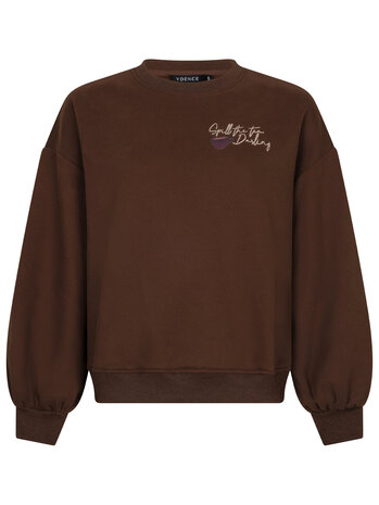 YDENCE Sweater || Spill the tea || Brown-Burgundy