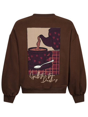YDENCE Sweater || Spill the tea || Brown-Burgundy