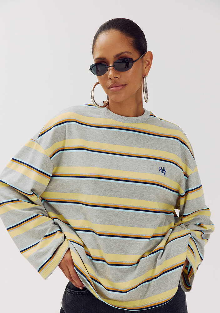 Harper & Yve Top || Tommy-ls || Grey Melee Stripe