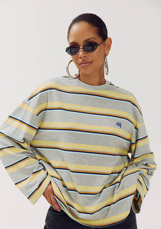 Harper & Yve Top || Tommy-ls || Grey Melee Stripe