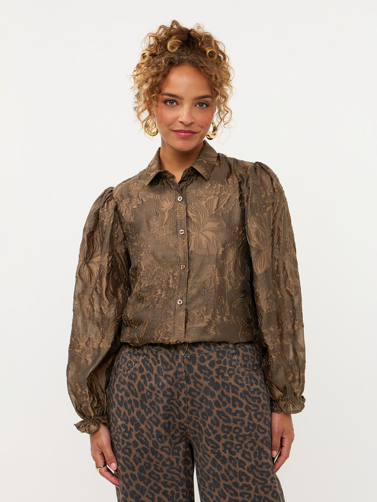 YDENCE Blouse ||  Donna || Coffee Brown