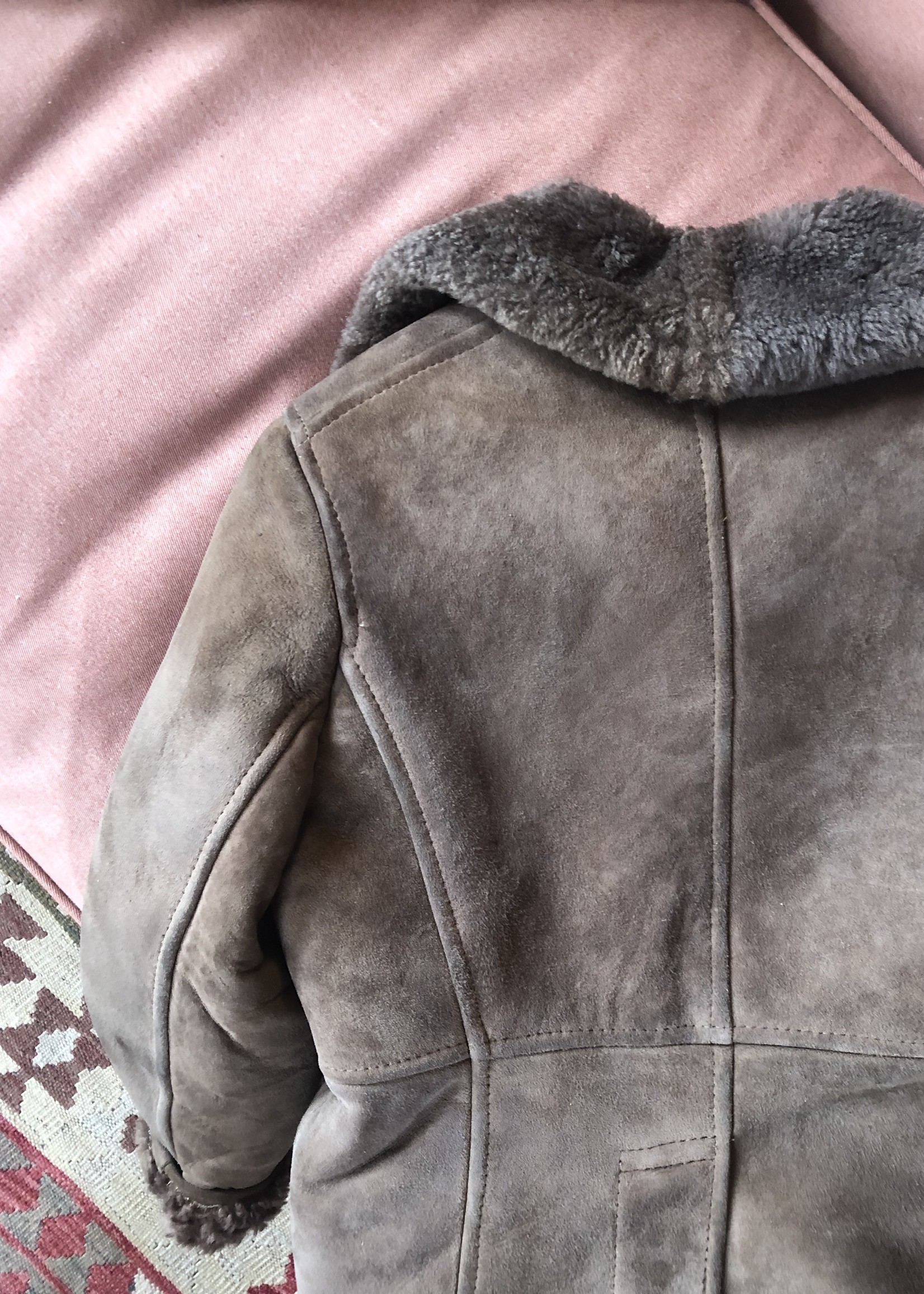 Vintage Chocolate brown lammy coat 8y