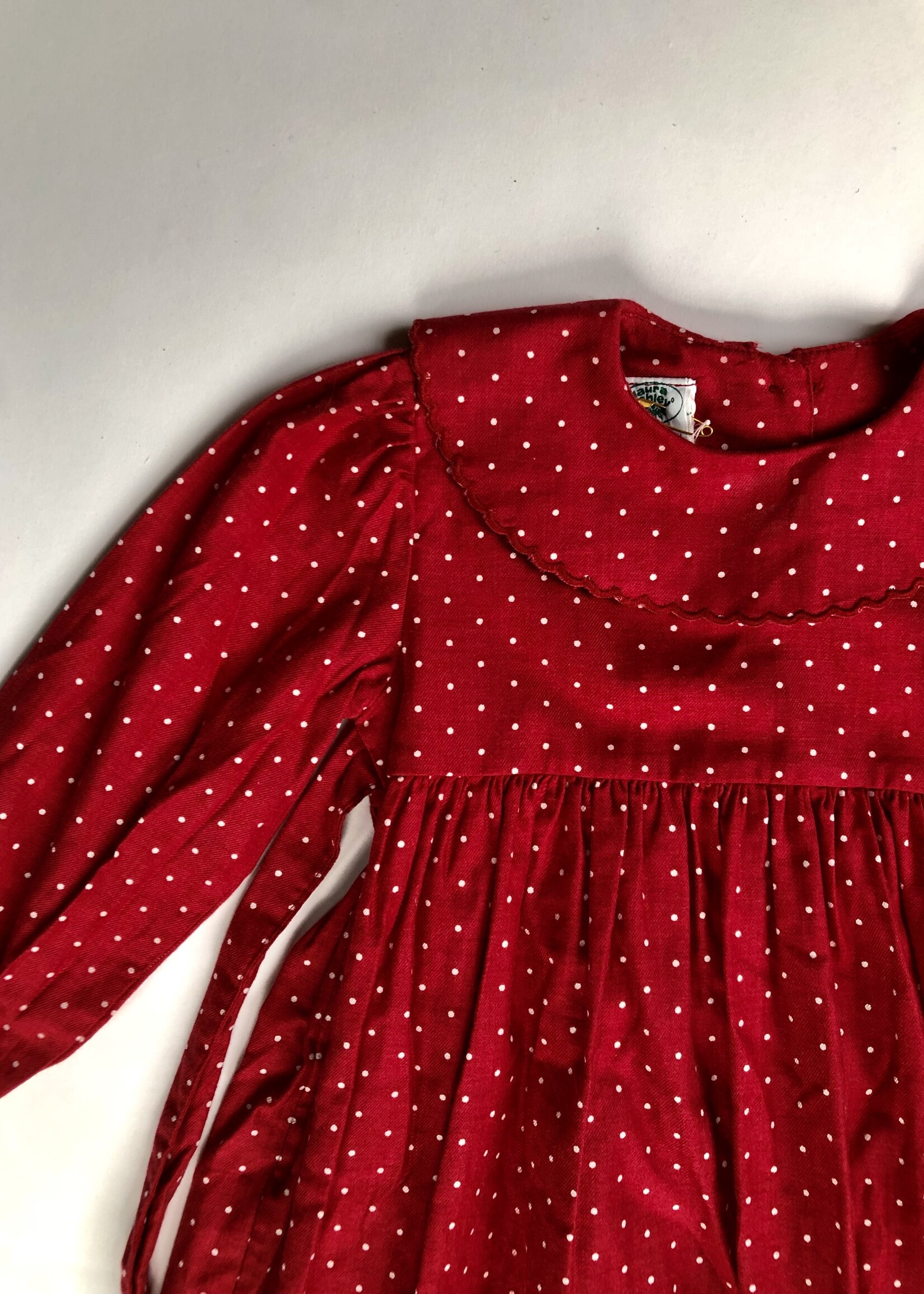 Laura Ashley Red dotted dress + bloomer 2y