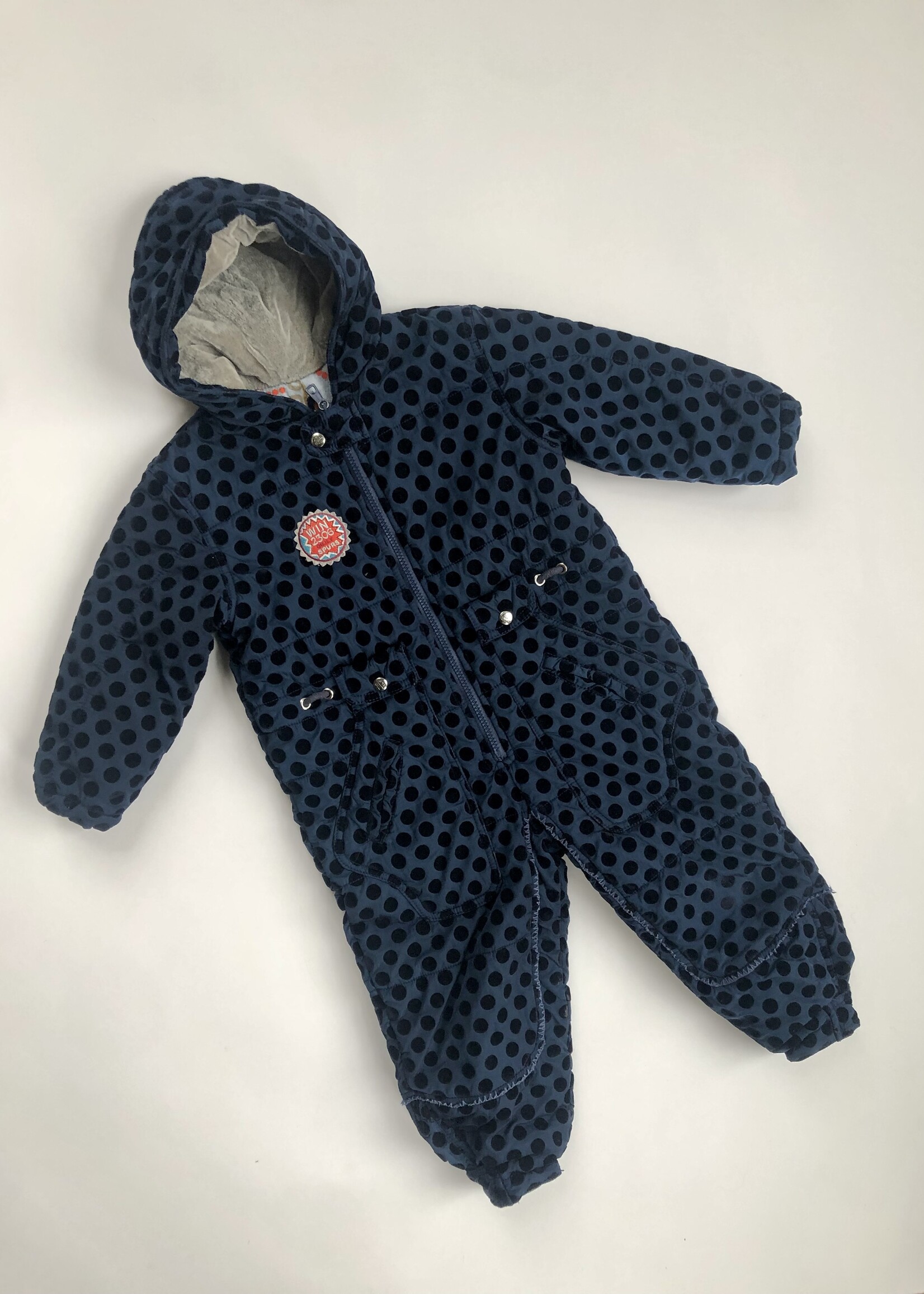 Oilily Dark blue velvet dotted winter suit 3y