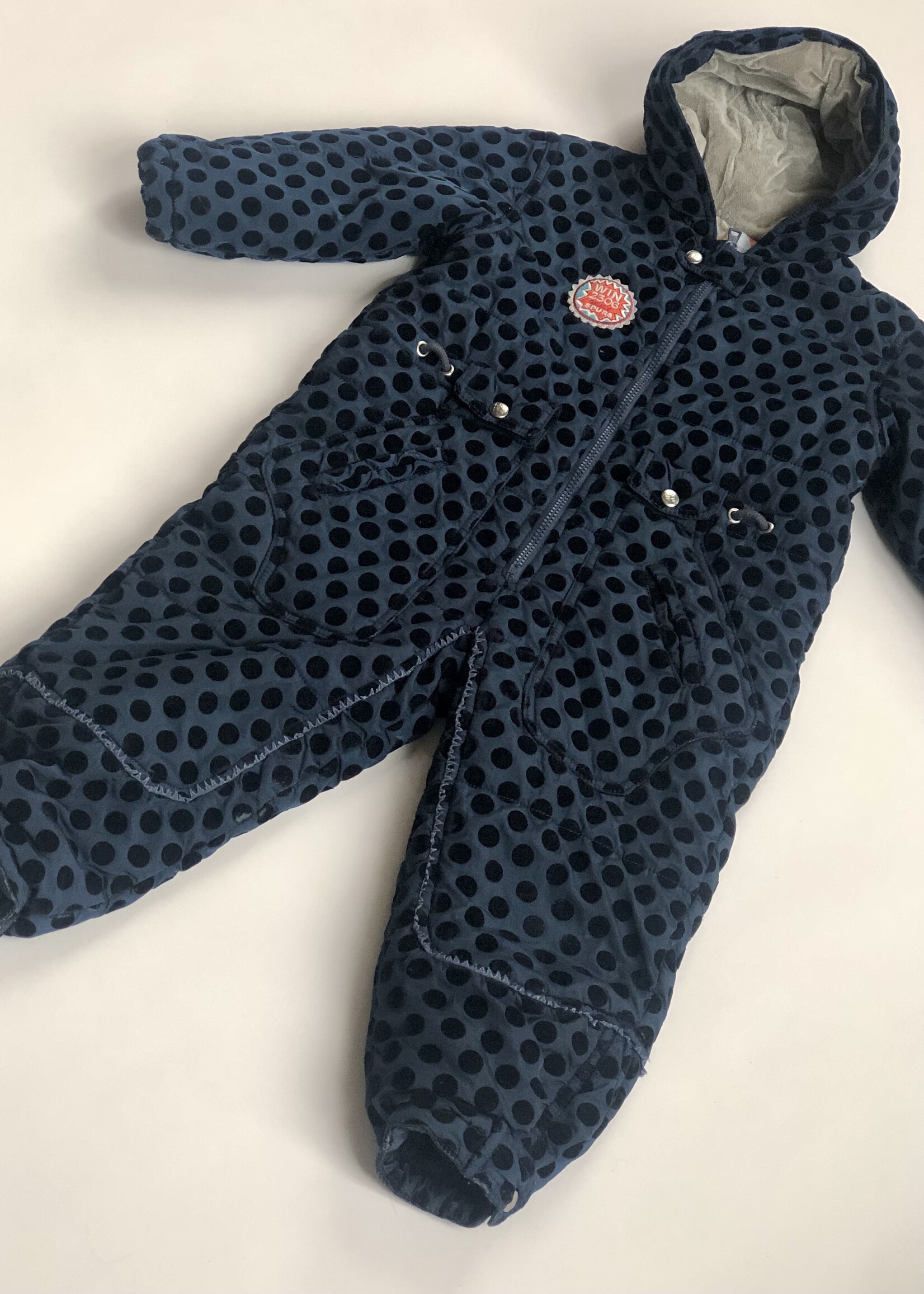 Oilily Dark blue velvet dotted winter suit 3y