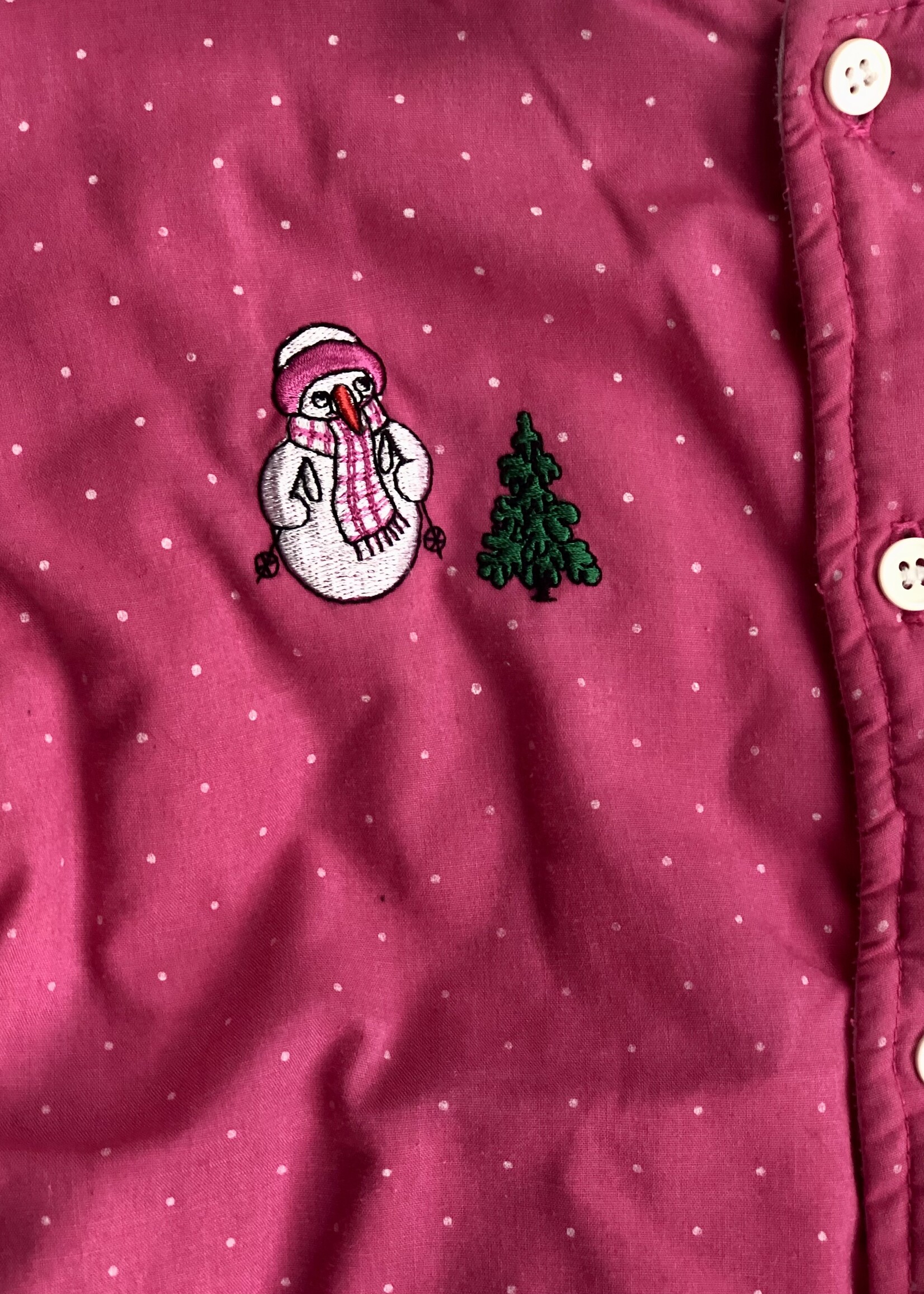 Vintage Pink snowman winter suit 12m