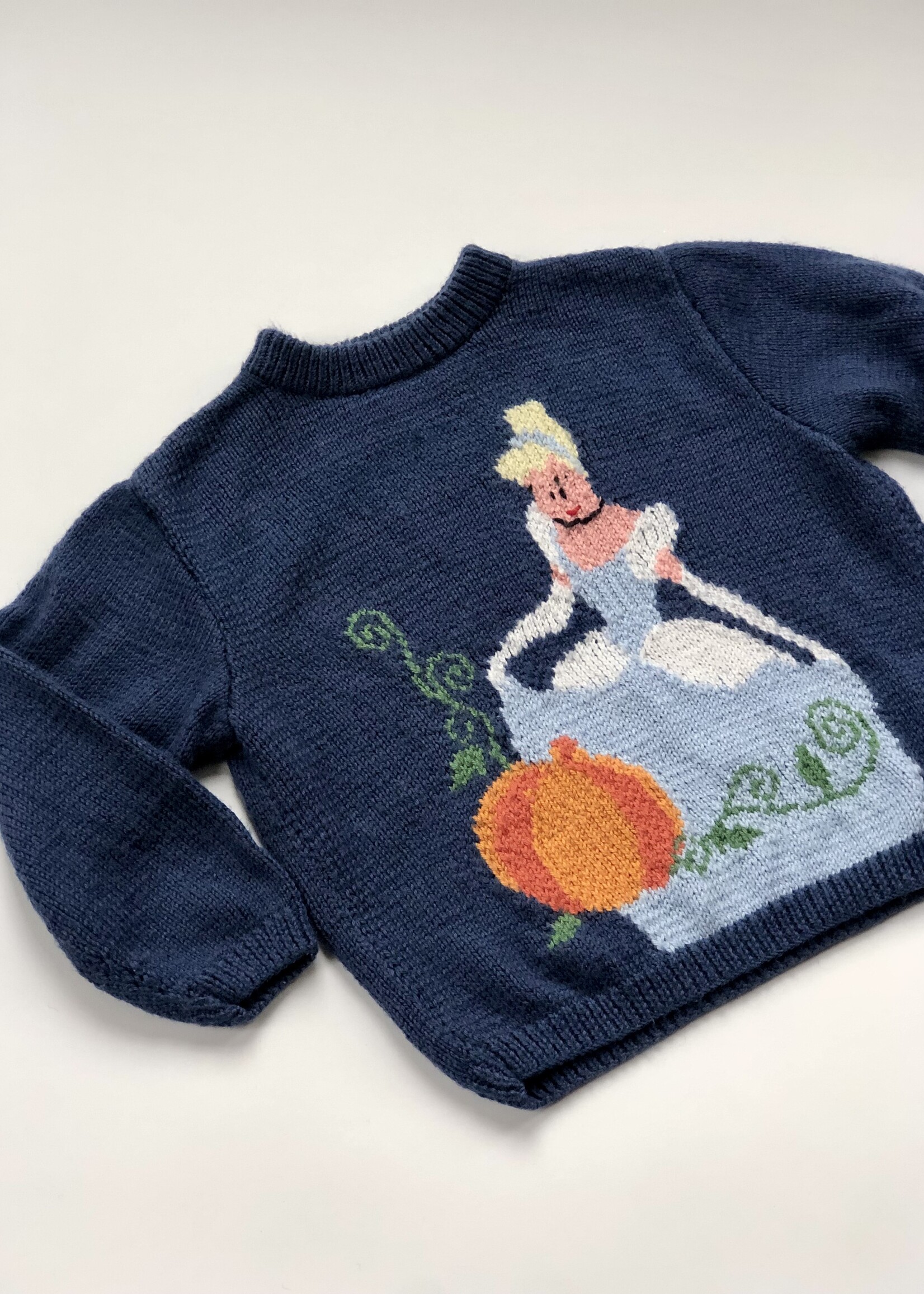 Handmade Cinderella knitted sweater 7y