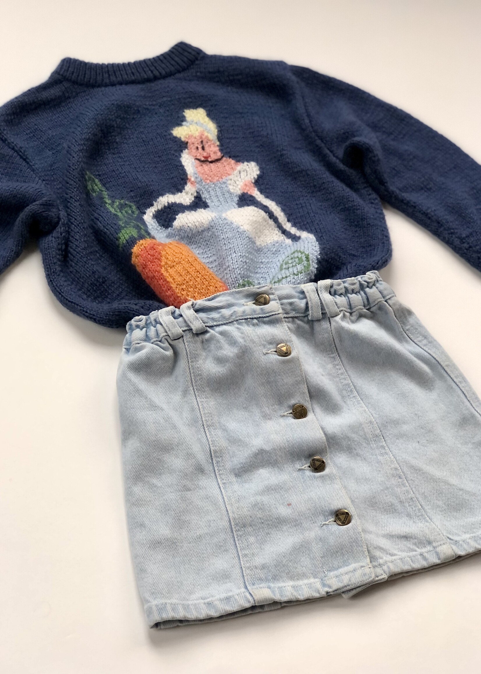 Handmade Cinderella knitted sweater 7y