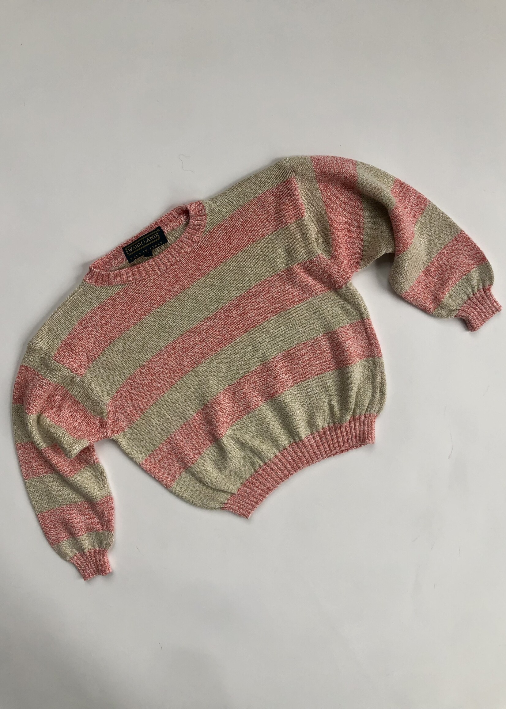 Pink green' ish striped sweater 4y