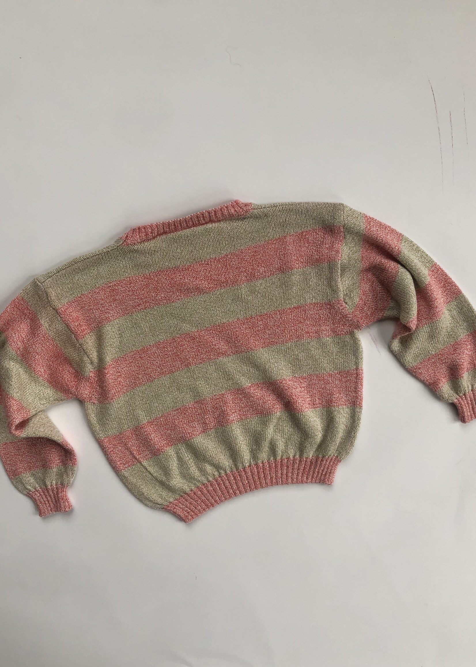 Pink green' ish striped sweater 4y