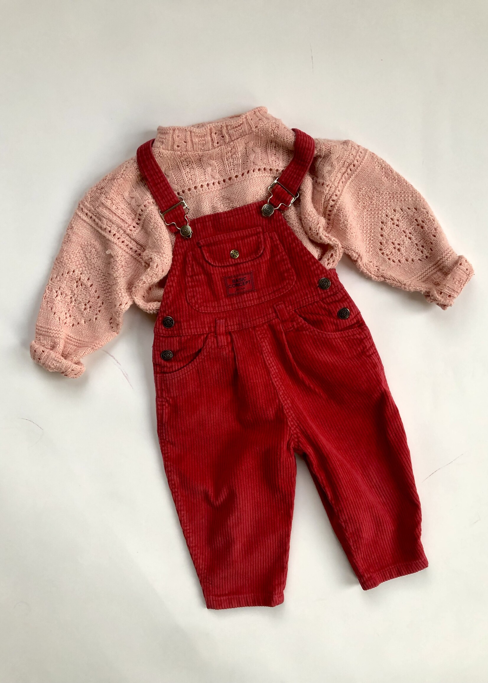 Vintage Soft pink ajour sweater 3-4y