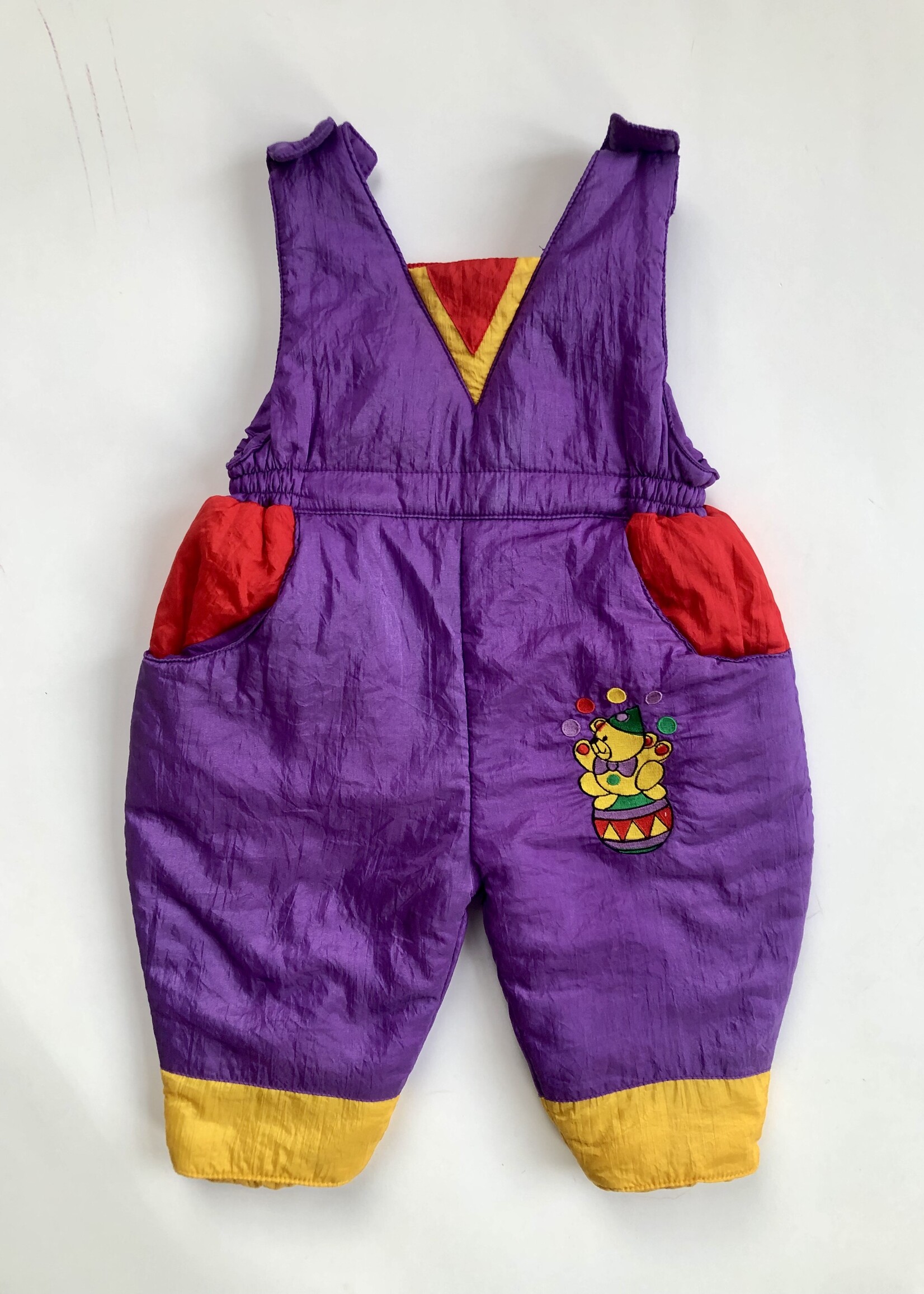 Purple shiny two piece with circus bear 9m