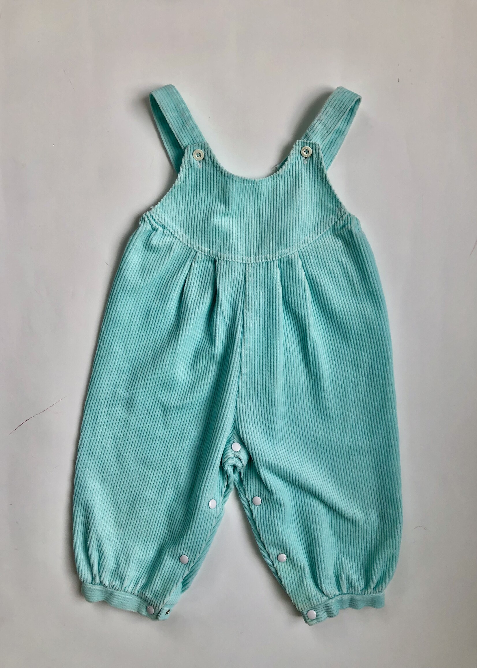 Turquoise puffy dungarees 9m | 74