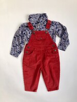 Red corduroy puffy dungarees 18m