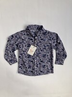 Blue purple floral blouse 2-3y