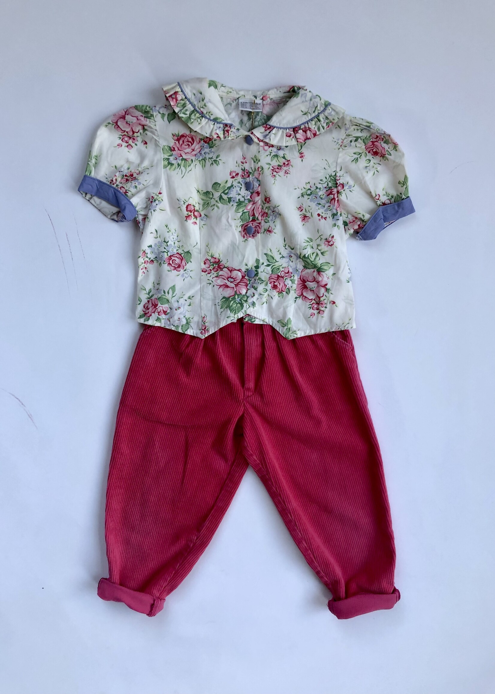 Vintage Short floral blouse 2-5y