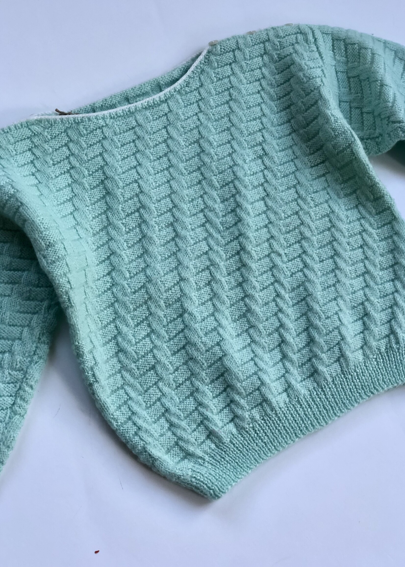 Handmade Turquoise wool sweater 4-6y