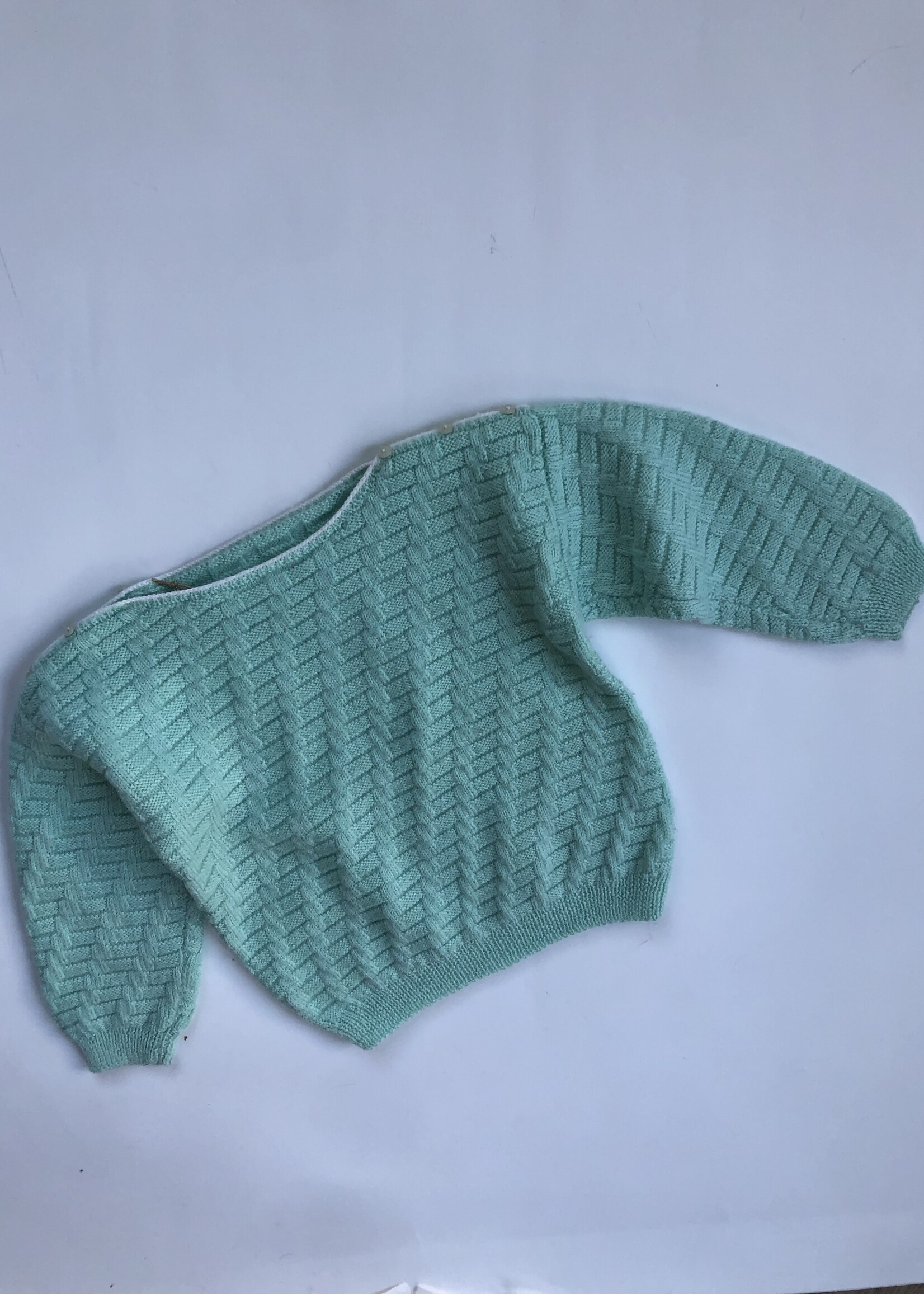 Handmade Turquoise wool sweater 4-6y
