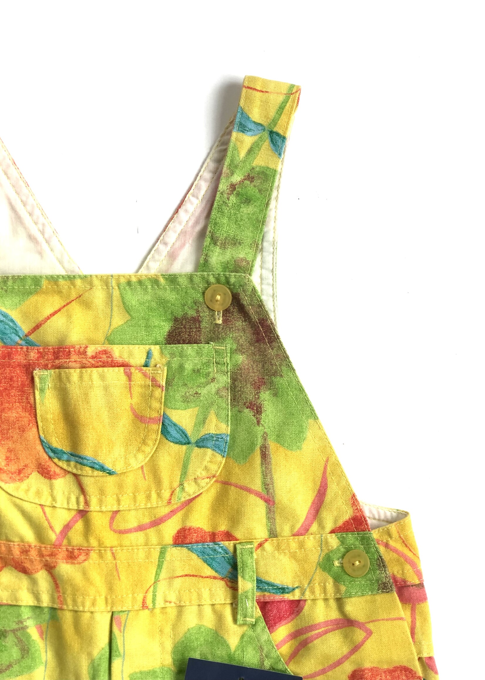 Yellow floral shortall 4-6y