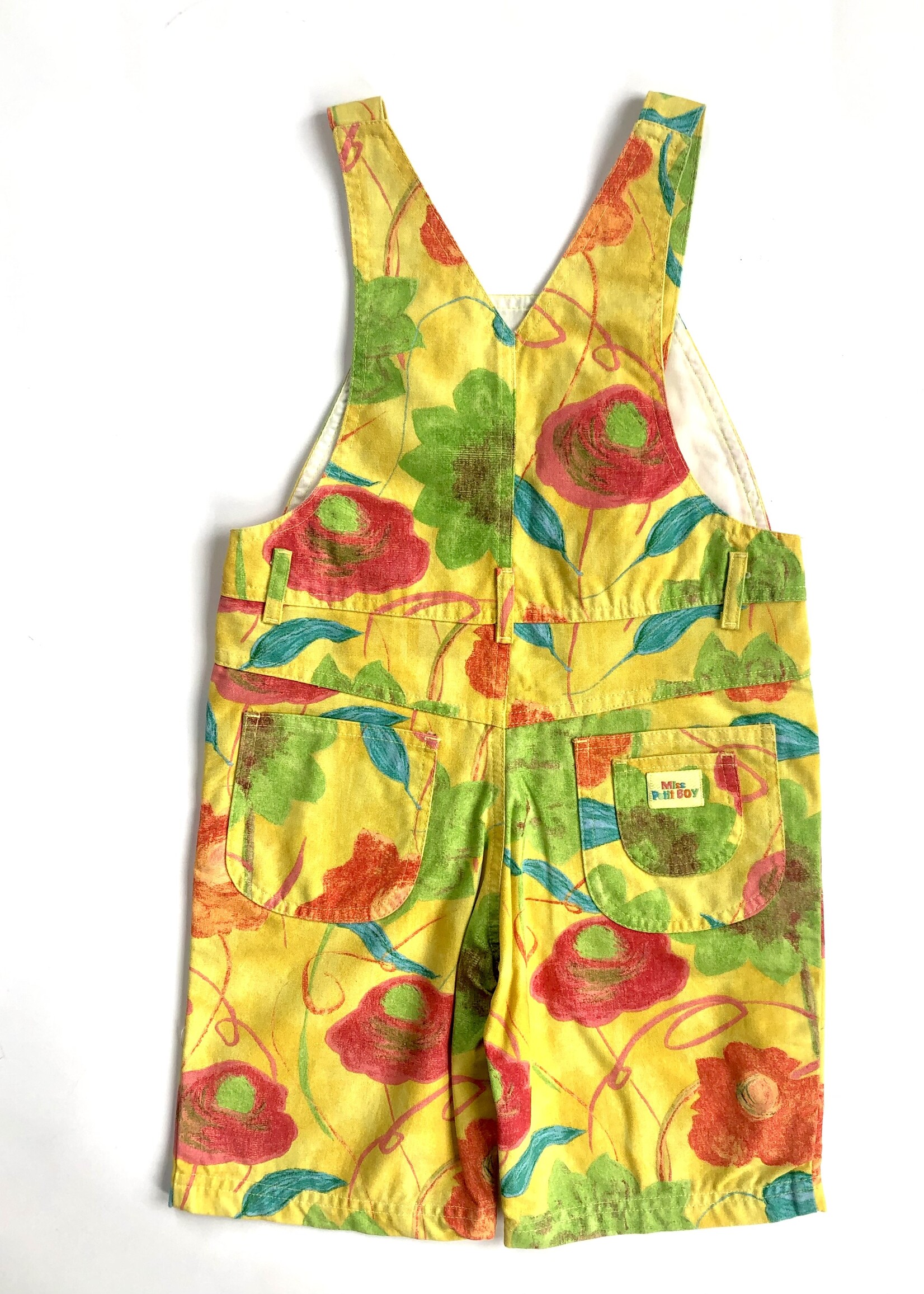 Yellow floral shortall 4-6y