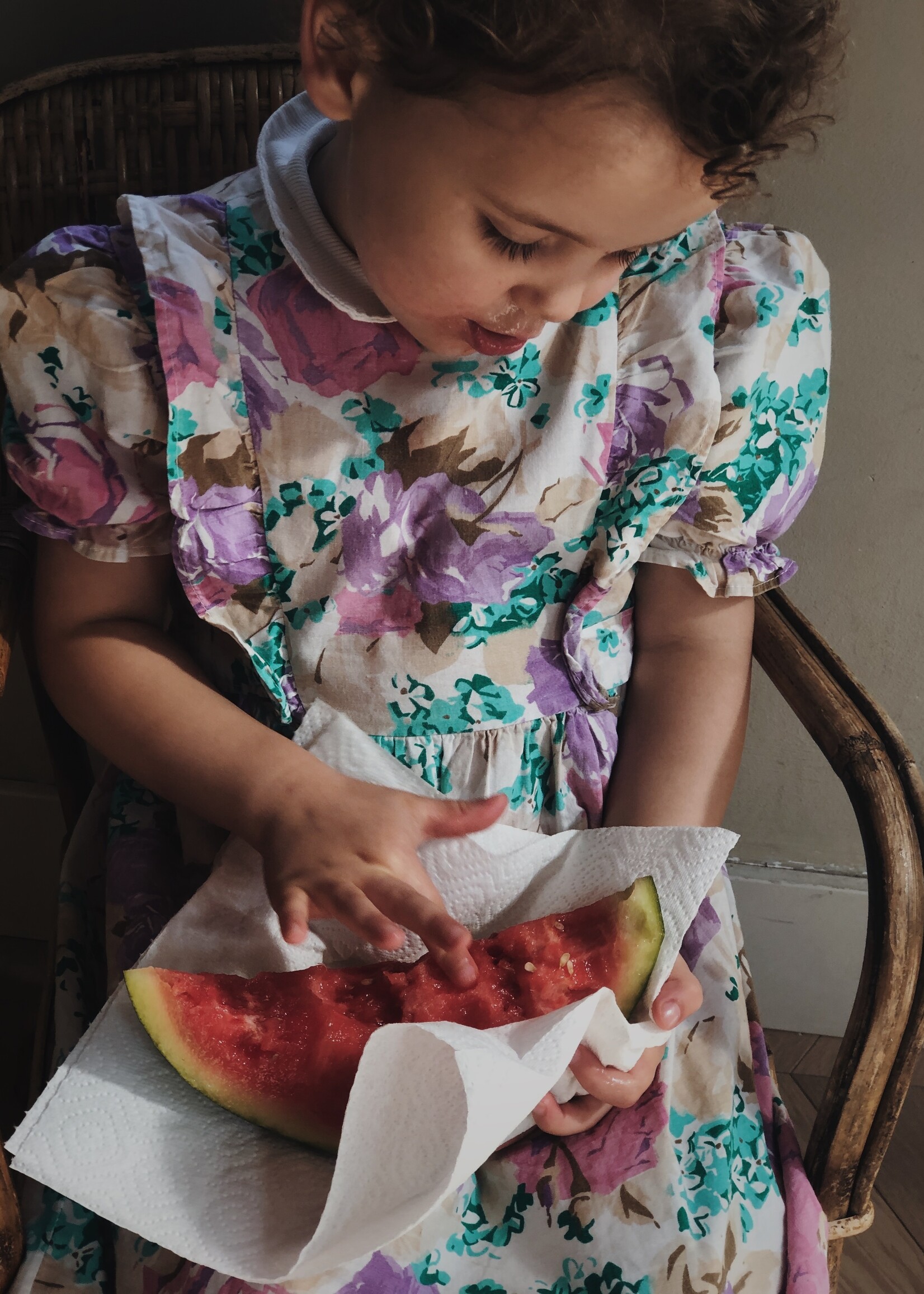 Pink purple floral dress 4y