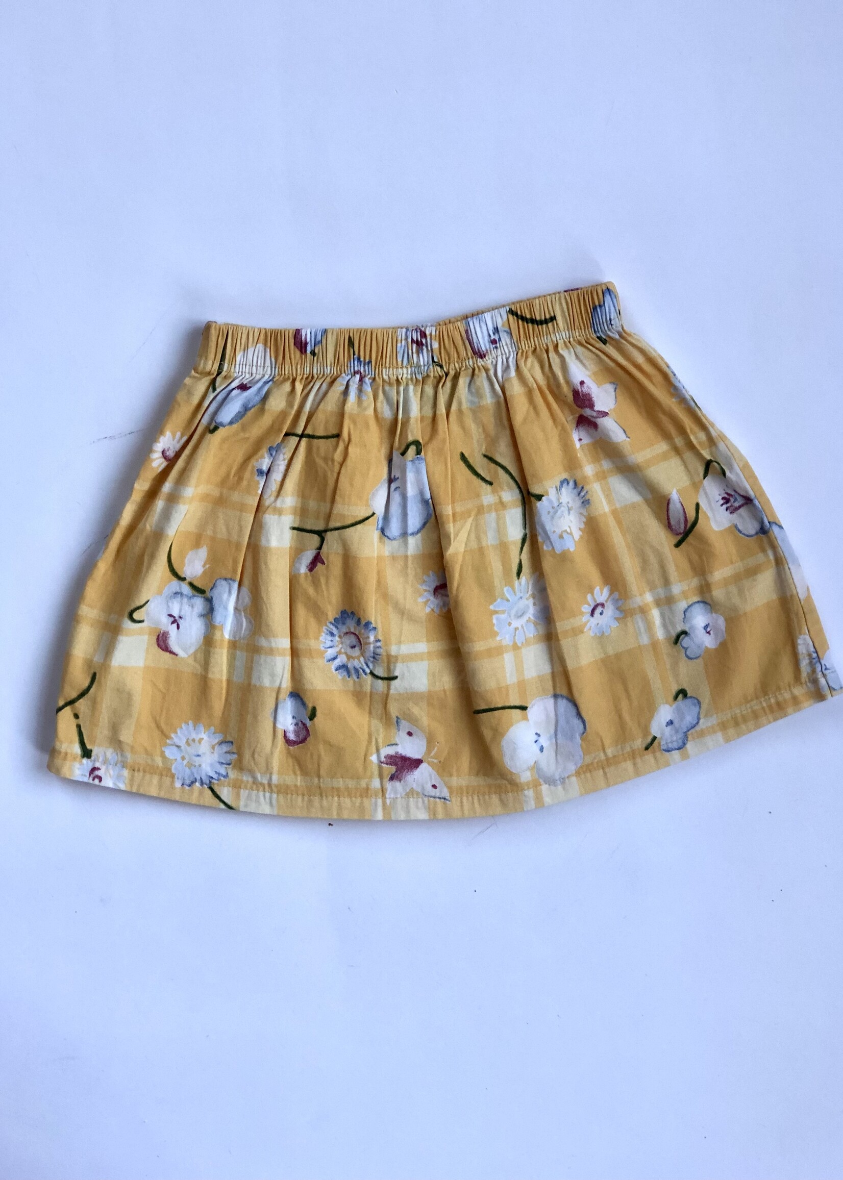 Yellow Floral wrap skirt 2-3y