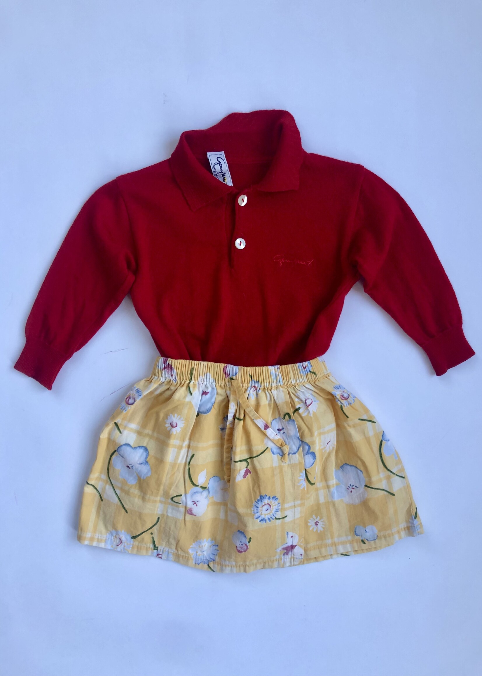 Yellow Floral wrap skirt 2-3y