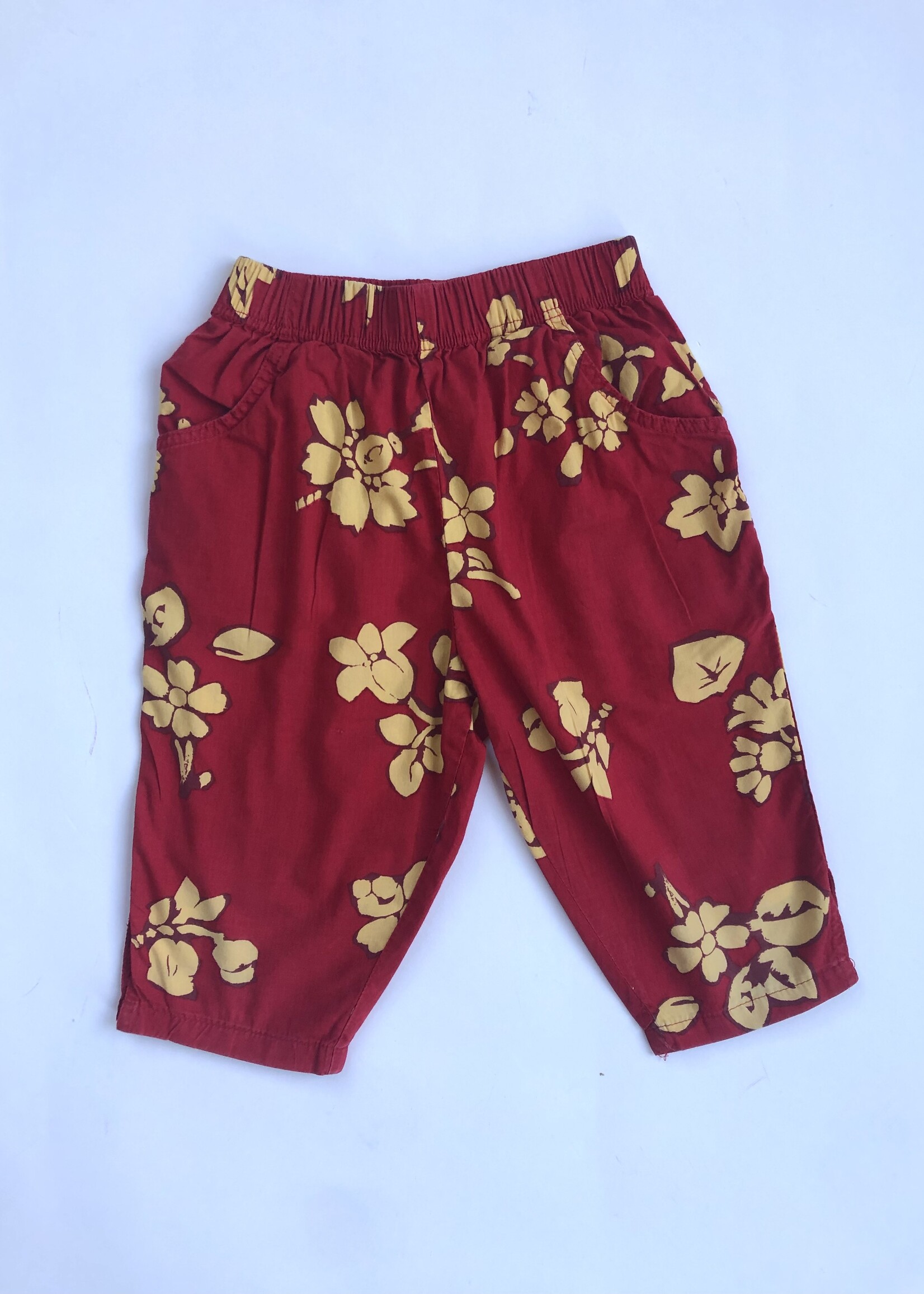 Vintage Red airy floral pants 18m