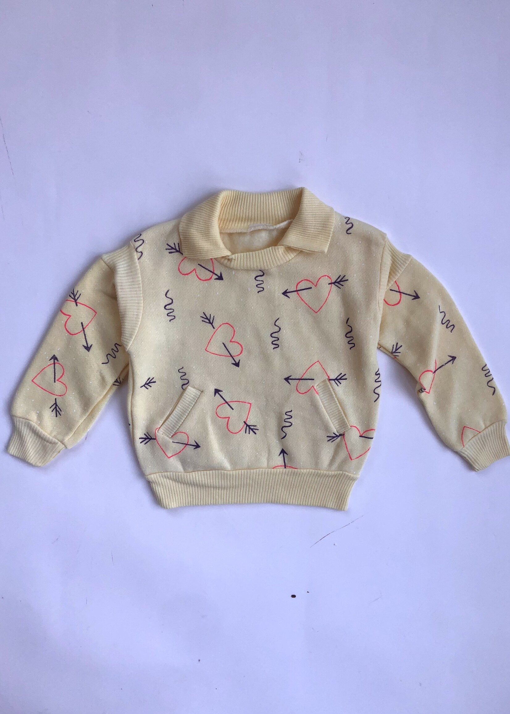 Yellow hearts sweater 18m