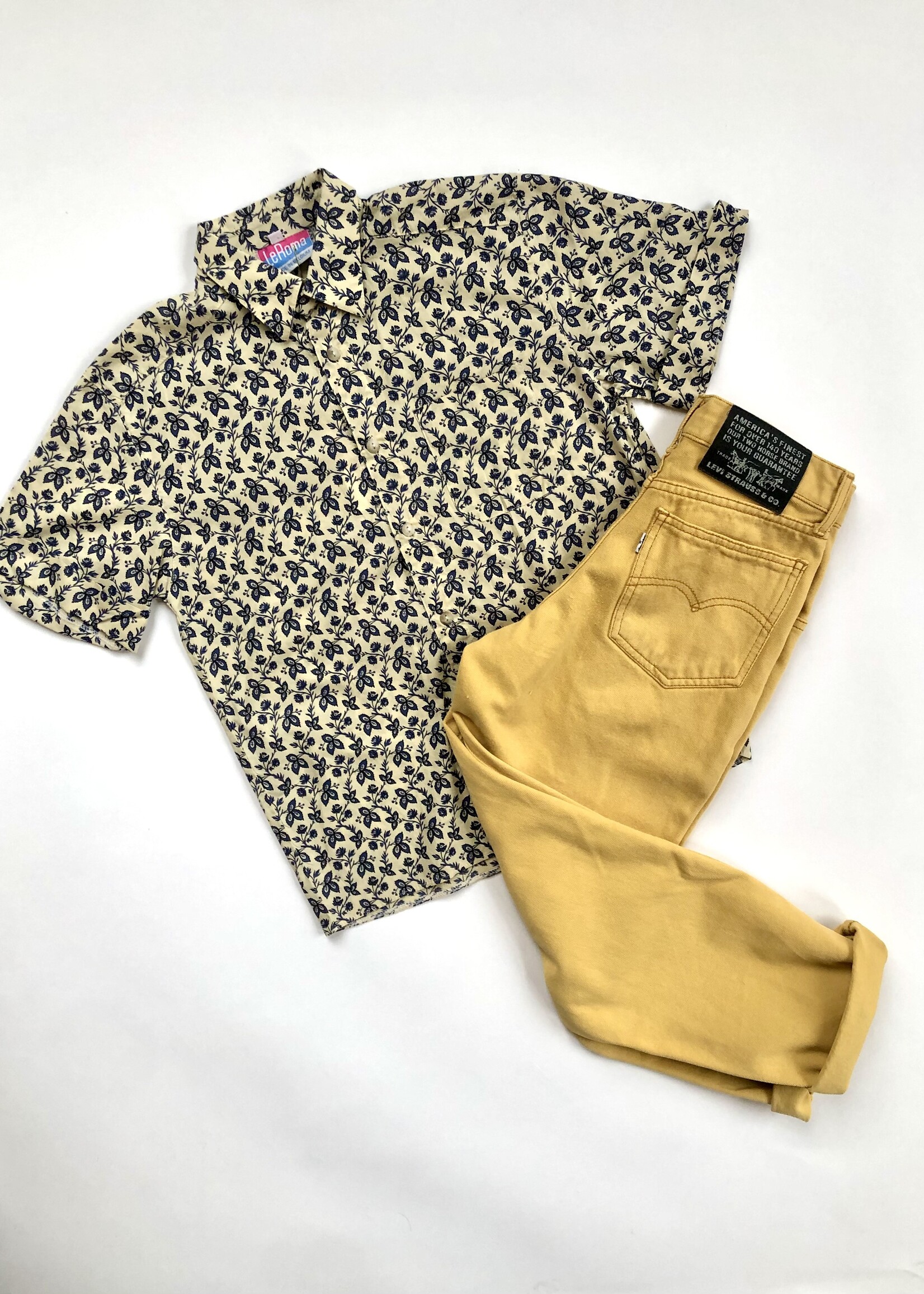 White Tab Yellow baggy jeans 9-10y