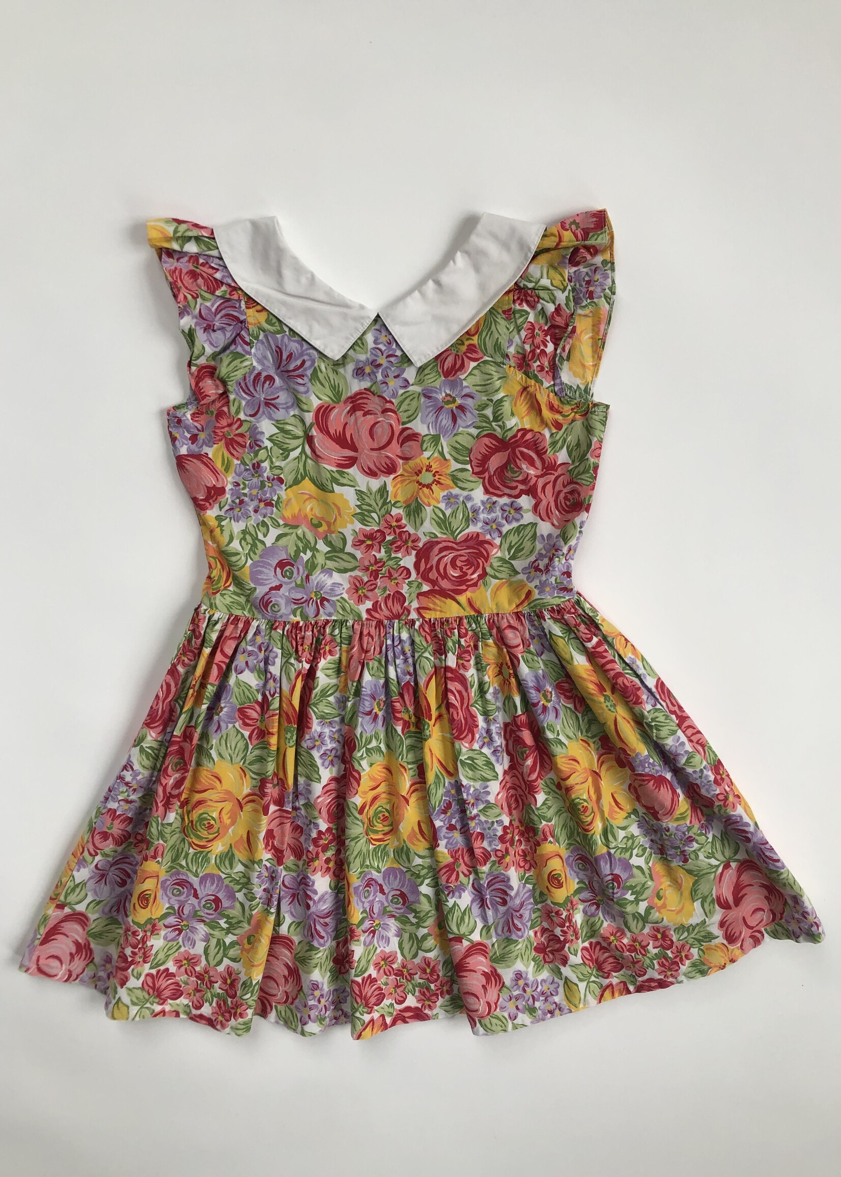 Vintage Pointy collar floral dress 9-10y